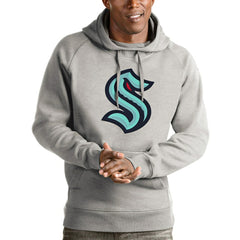 Seattle Kraken Antigua Logo Victory Pullover Hoodie - Heathered Gray | US 4572054
