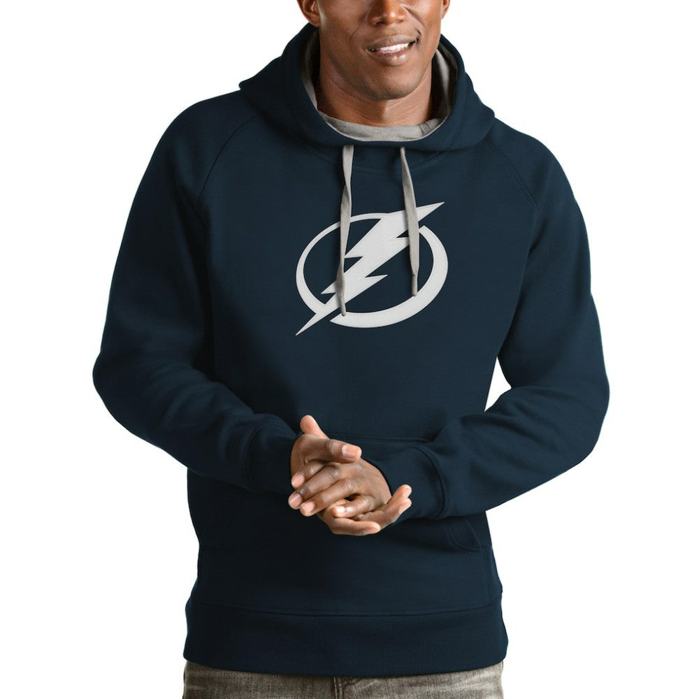 Tampa Bay Lightning Antigua Logo Victory Pullover Hoodie - Navy | US 4572064