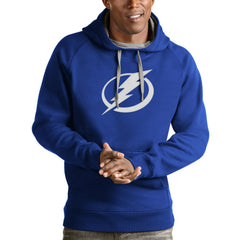 Tampa Bay Lightning Antigua Logo Victory Pullover Hoodie - Blue | US 4572067
