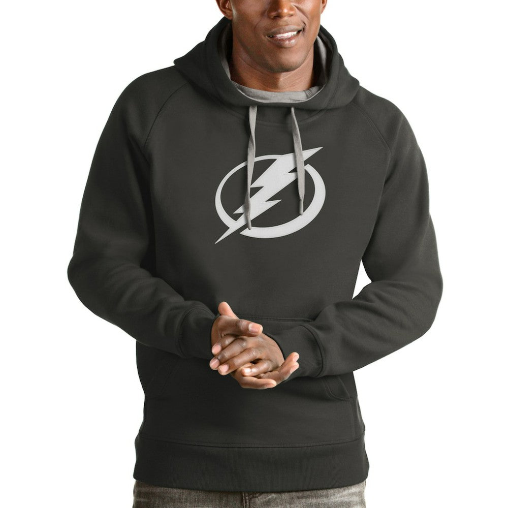 Tampa Bay Lightning Antigua Logo Victory Pullover Hoodie - Charcoal | US 4572068