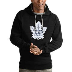 Toronto Maple Leafs Antigua Logo Victory Pullover Hoodie - Black | US 4572071