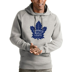 Toronto Maple Leafs Antigua Logo Victory Pullover Hoodie - Heathered Gray | US 4572072