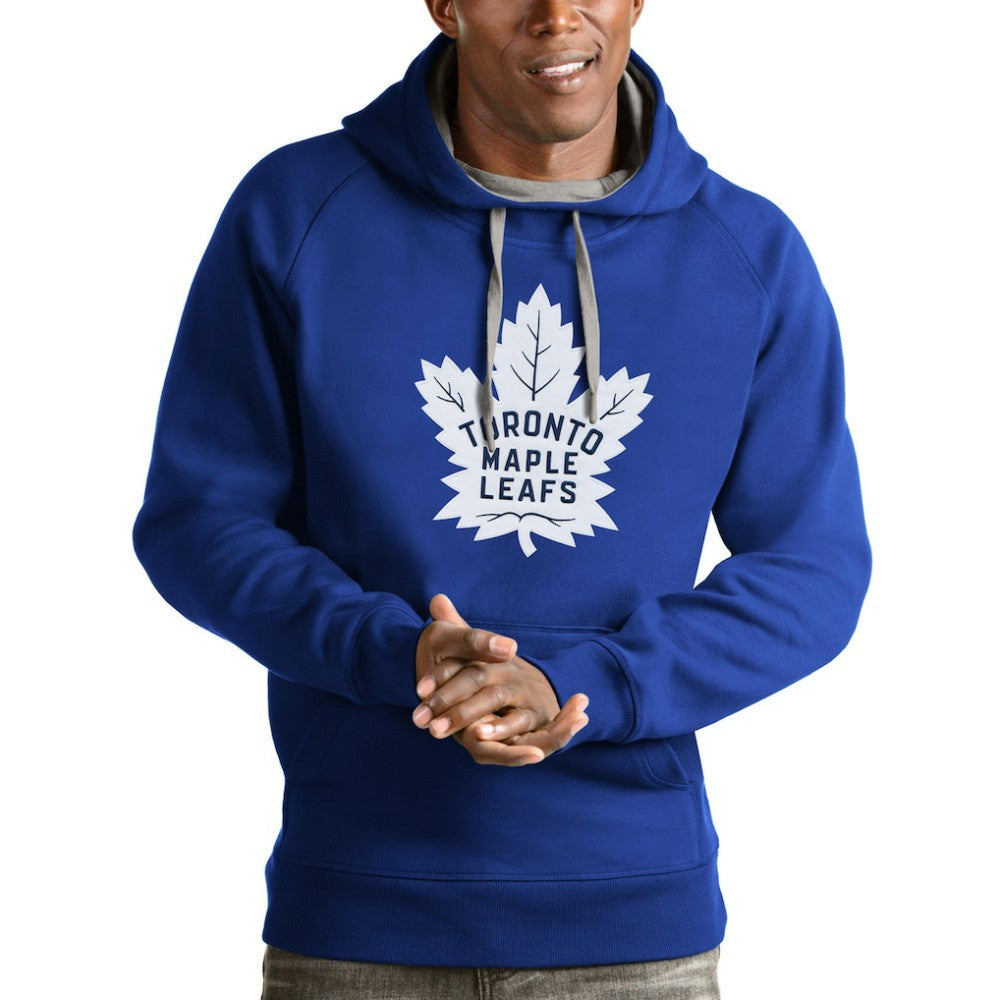 Toronto Maple Leafs Antigua Logo Victory Pullover Hoodie - Blue | US 4572073