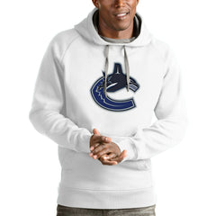 Vancouver Canucks Antigua Logo Victory Pullover Hoodie - White | US 4572075