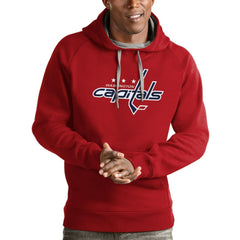 Washington Capitals Antigua Logo Victory Pullover Hoodie - Red | US 4572088