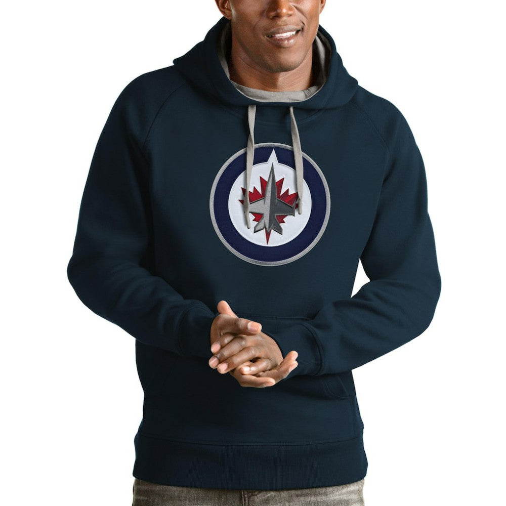 Winnipeg Jets Antigua Logo Victory Pullover Hoodie - Navy | US 4572091