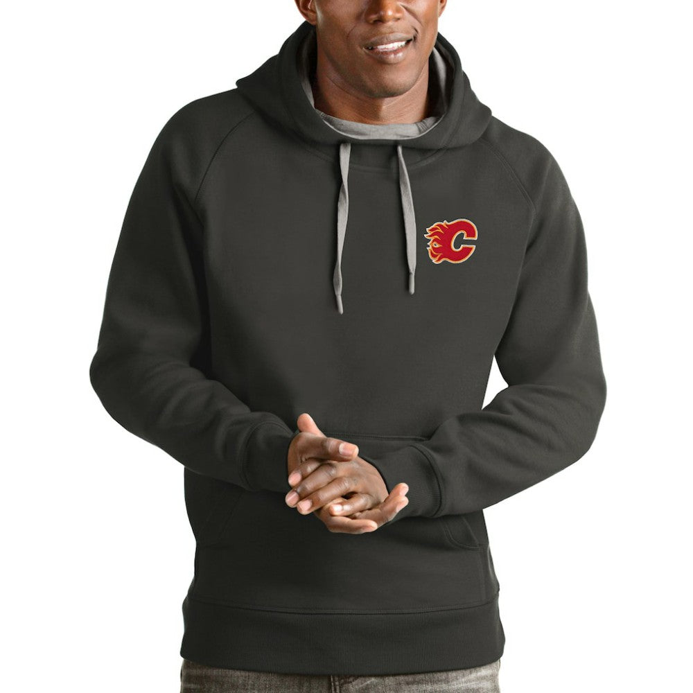 Calgary Flames Antigua Victory Pullover Hoodie - Charcoal | US 4572143