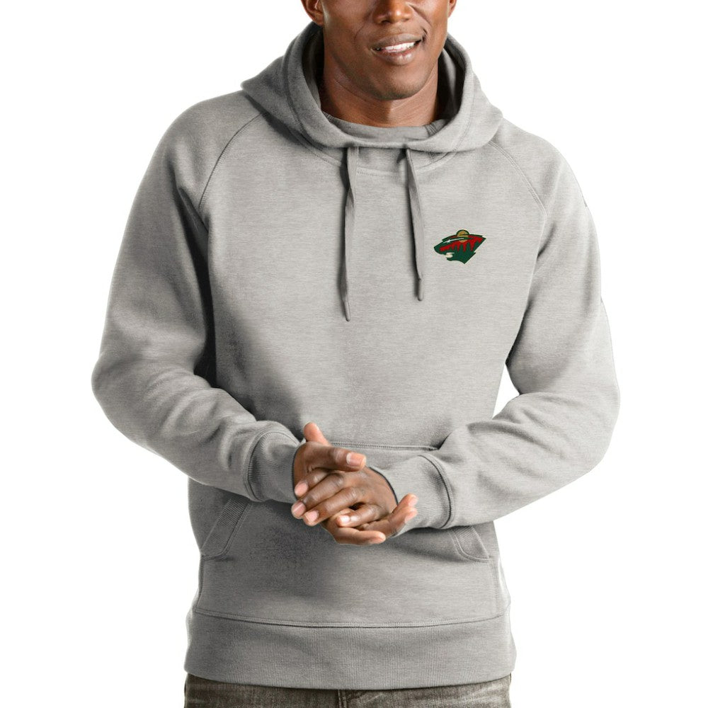 Minnesota Wild Antigua Victory Pullover Hoodie - Heathered Gray | US 4572196