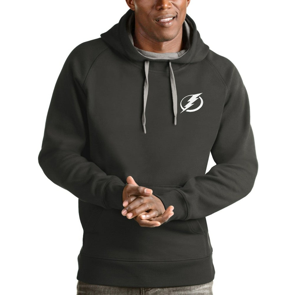 Tampa Bay Lightning Antigua Victory Pullover Hoodie - Charcoal | US 4572273