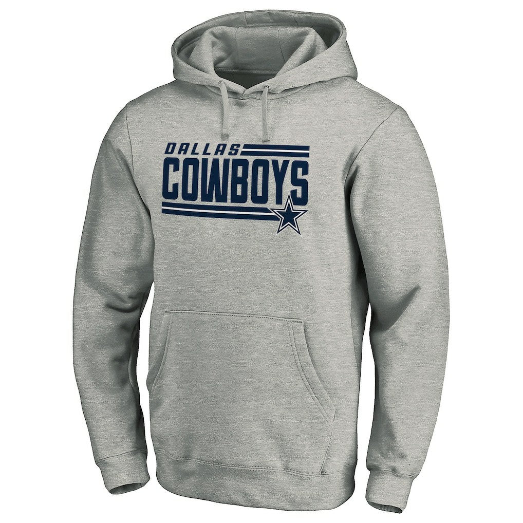 Dallas Cowboys Onside Stripe Pullover Hoodie - Heathered Gray Hoodies