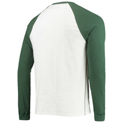 Green Bay Packers Junk Food Colorblock Raglan Long Sleeve T-Shirt - White/Green T-shirts