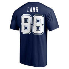 CeeDee Lamb Dallas Cowboys Team Player Icon Name & Number T-Shirt - Navy T-shirts