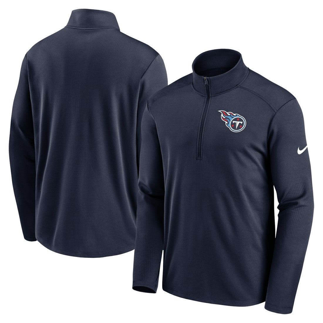 Tennessee Titans Logo Pacer Performance Half-Zip Jacket - Navy Jackets