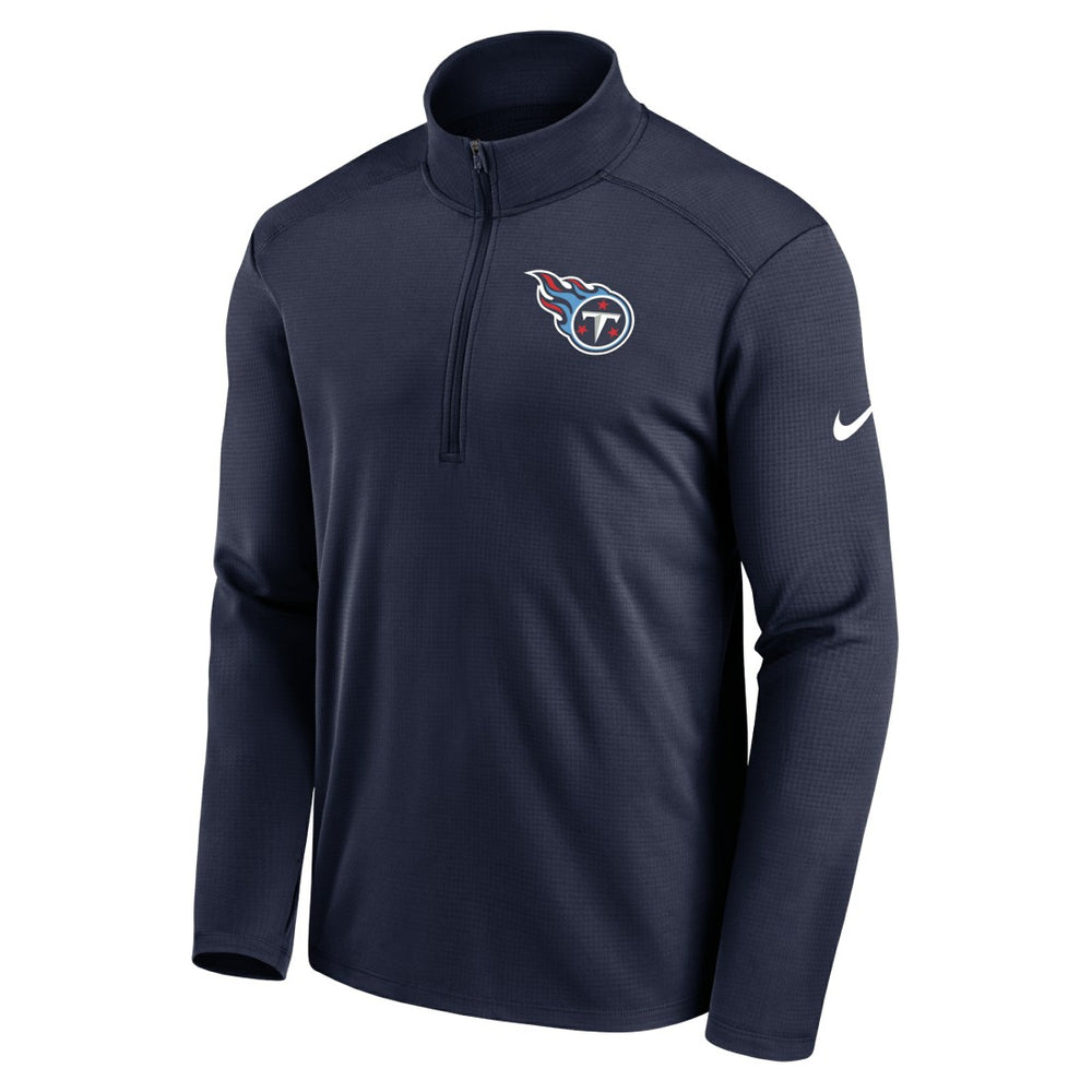 Tennessee Titans Logo Pacer Performance Half-Zip Jacket - Navy Jackets
