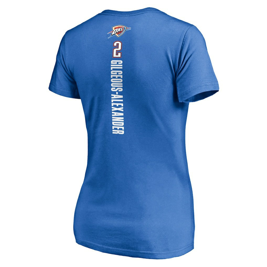 Shai Gilgeous-Alexander Oklahoma City Thunder Women's Playmaker Name & Number V-Neck T-Shirt Blue outlet