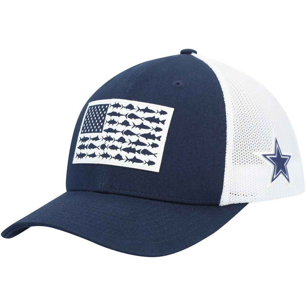 Dallas Cowboys Mesh Fish Flag Flex Hat - Navy/White Hats