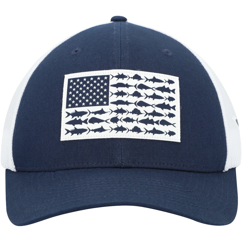 Dallas Cowboys Mesh Fish Flag Flex Hat - Navy/White Hats