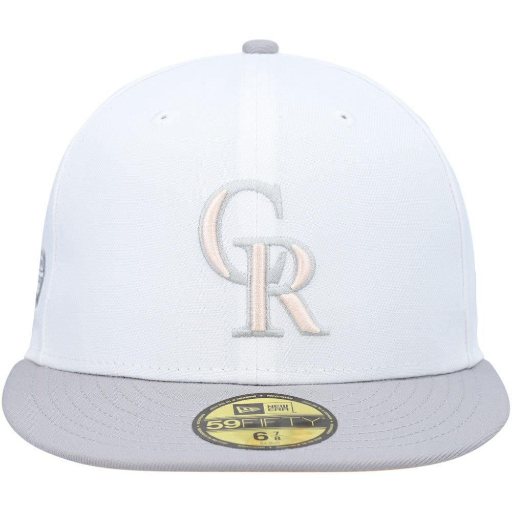 Colorado Rockies New Era 2007 World Series Side Patch Undervisor 59FIFTY Fitted Hat - White/Gray Hats