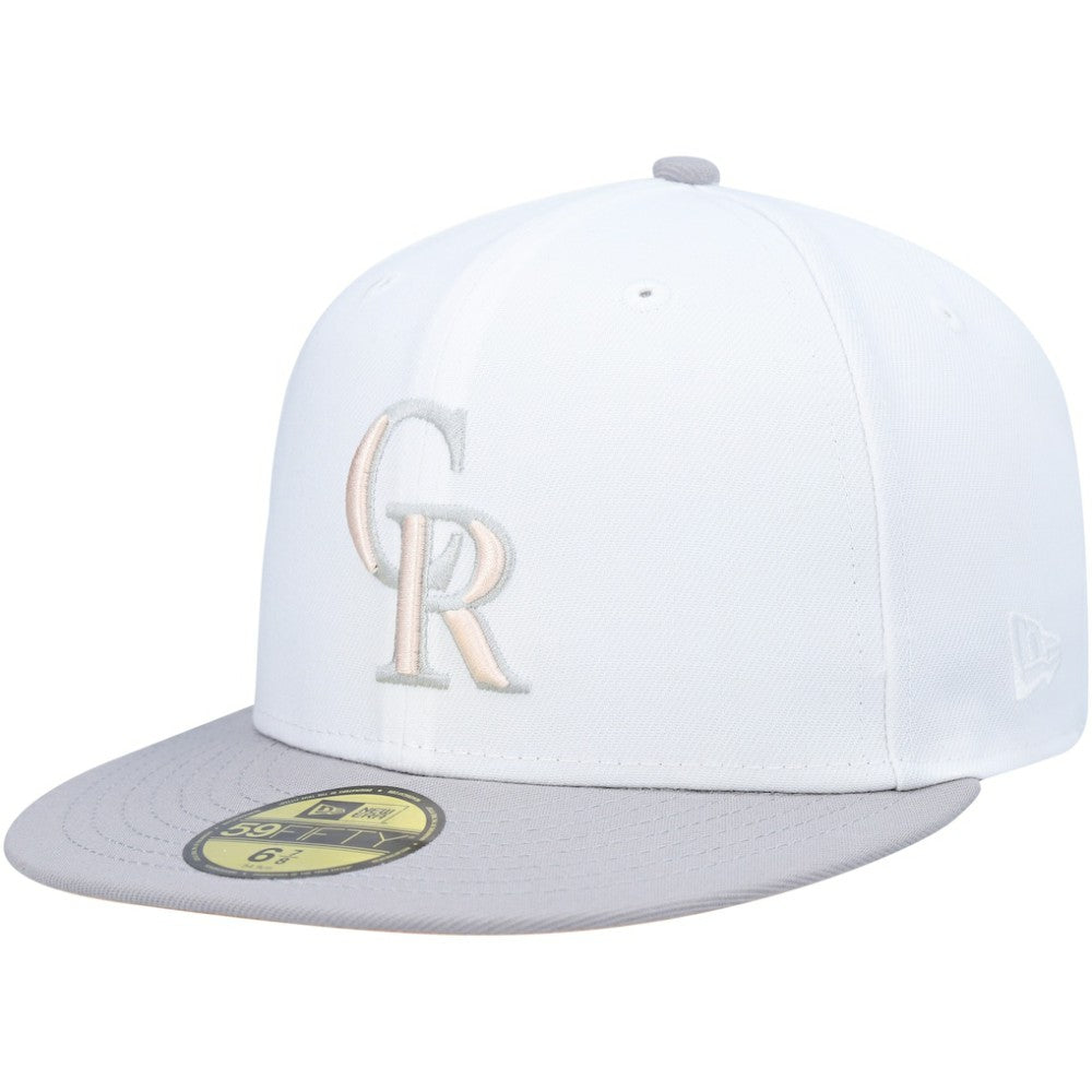 Colorado Rockies New Era 2007 World Series Side Patch Undervisor 59FIFTY Fitted Hat - White/Gray Hats