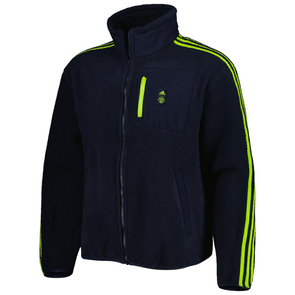 Manchester United Lifestyler Fleece Full-Zip Jacket Navy - Adidas