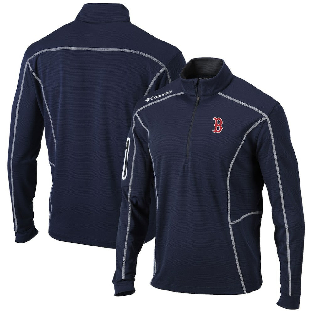 Boston Red Sox Columbia Shotgun Omni-Wick Quarter-Zip Pullover Jacket - Navy Jackets
