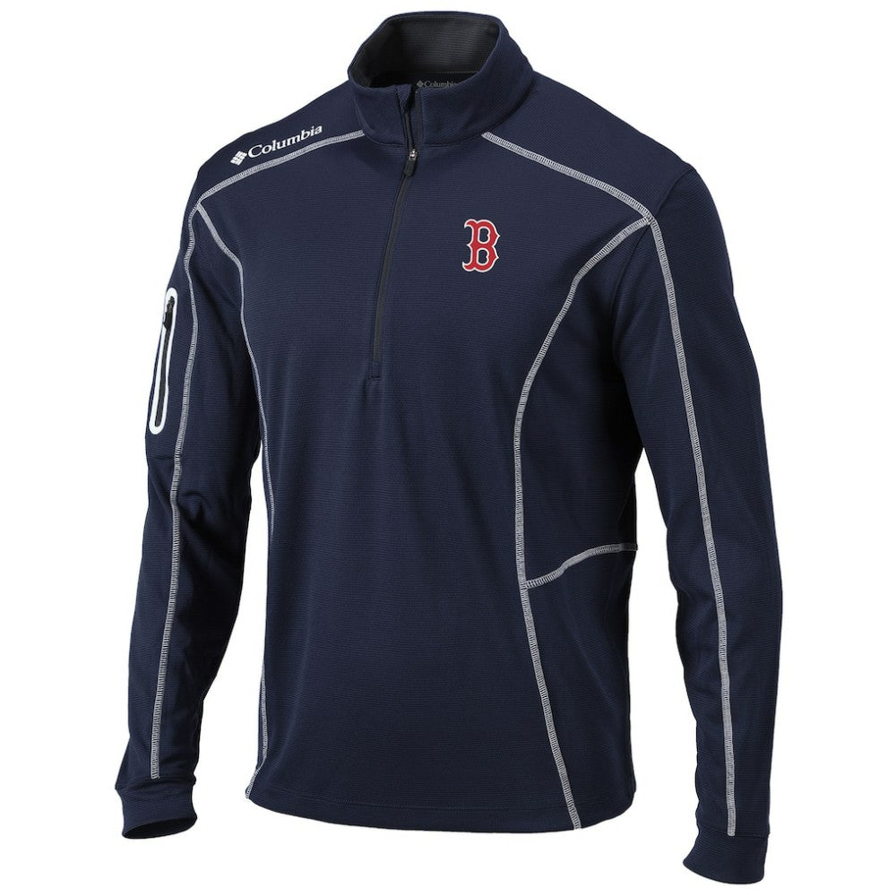 Boston Red Sox Columbia Shotgun Omni-Wick Quarter-Zip Pullover Jacket - Navy Jackets