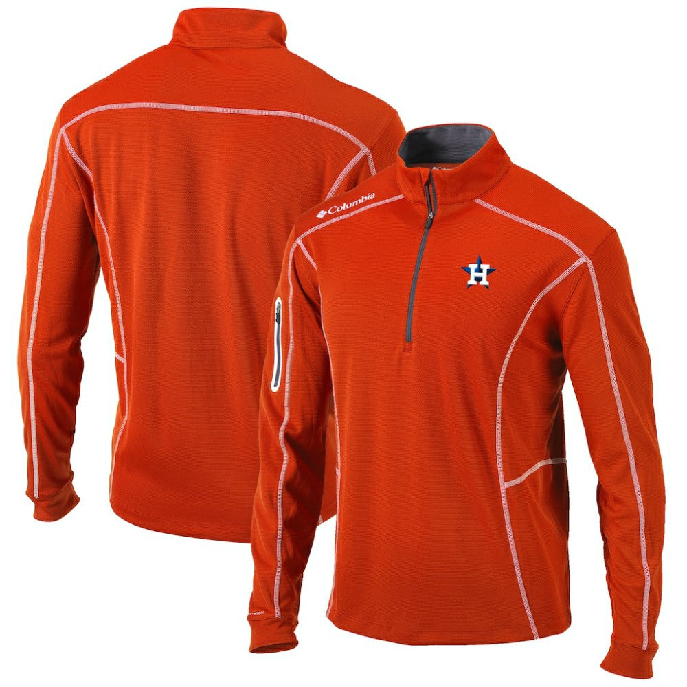 Houston Astros Columbia Shotgun Omni-Wick Quarter-Zip Pullover Jacket - Orange Jackets