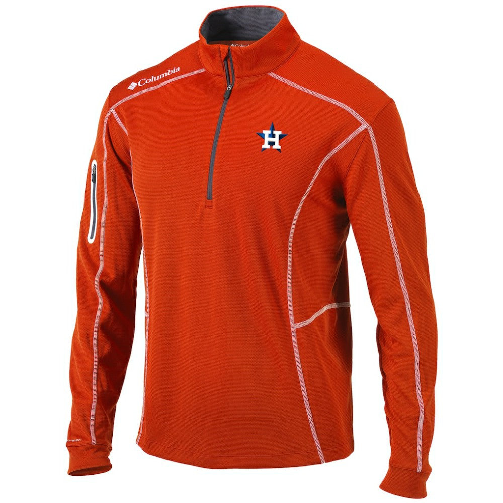 Houston Astros Columbia Shotgun Omni-Wick Quarter-Zip Pullover Jacket - Orange Jackets