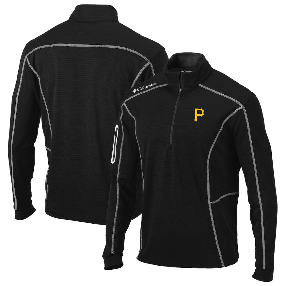 Pittsburgh Pirates Columbia Shotgun Omni-Wick Quarter-Zip Pullover Jacket - Black Jackets