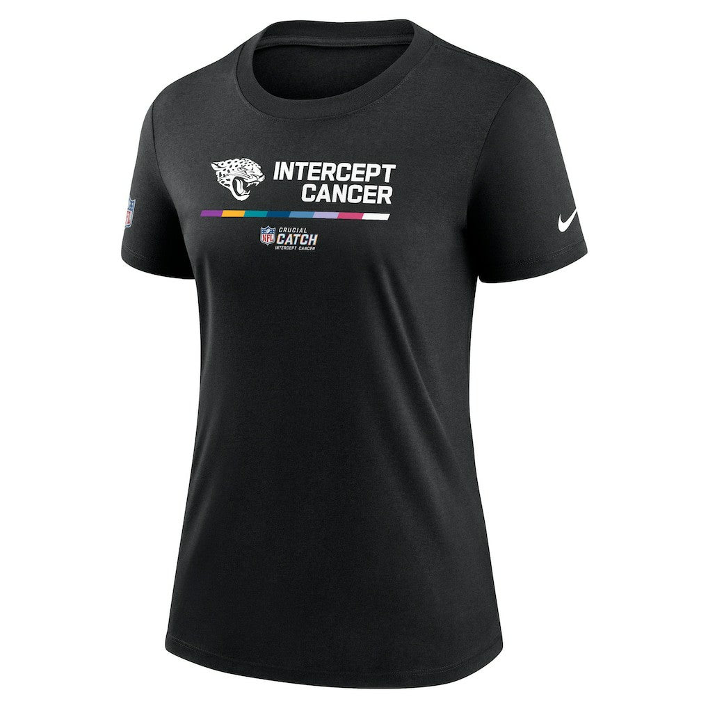 Jacksonville Jaguars Women's NFL Crucial Catch Performance T-Shirt - Black T-shirts