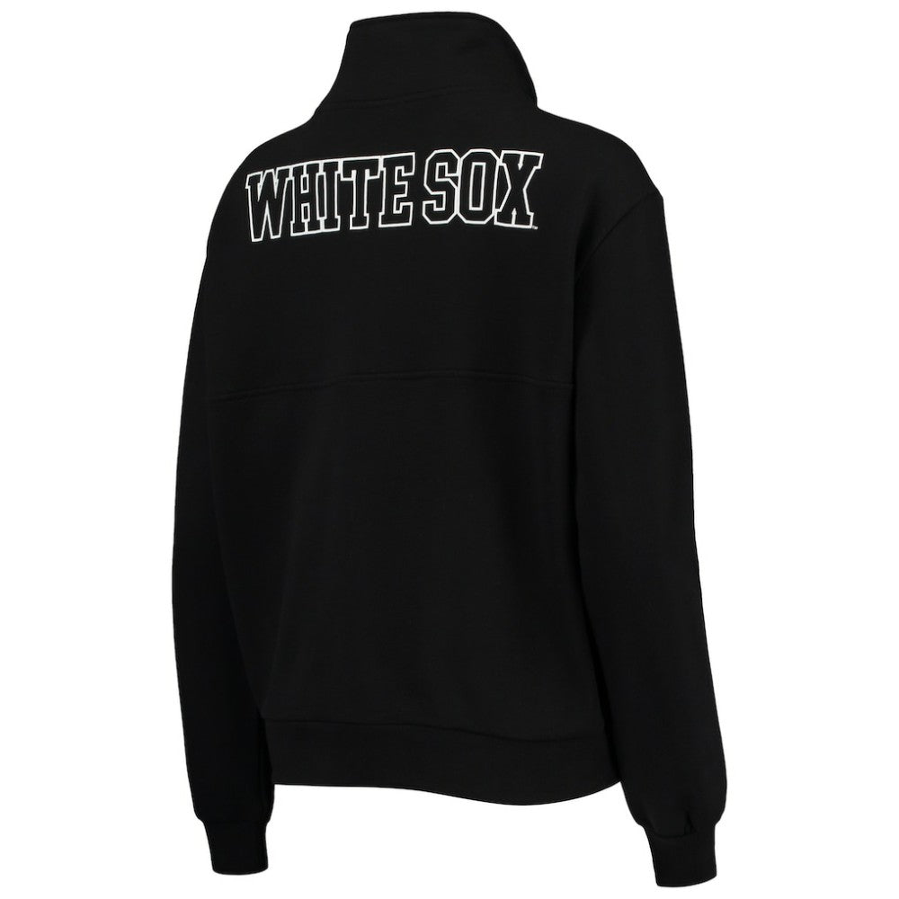 Chicago White Sox The Wild Collective Women's Two-Hit Quarter-Zip Pullover Top - Black Pullover