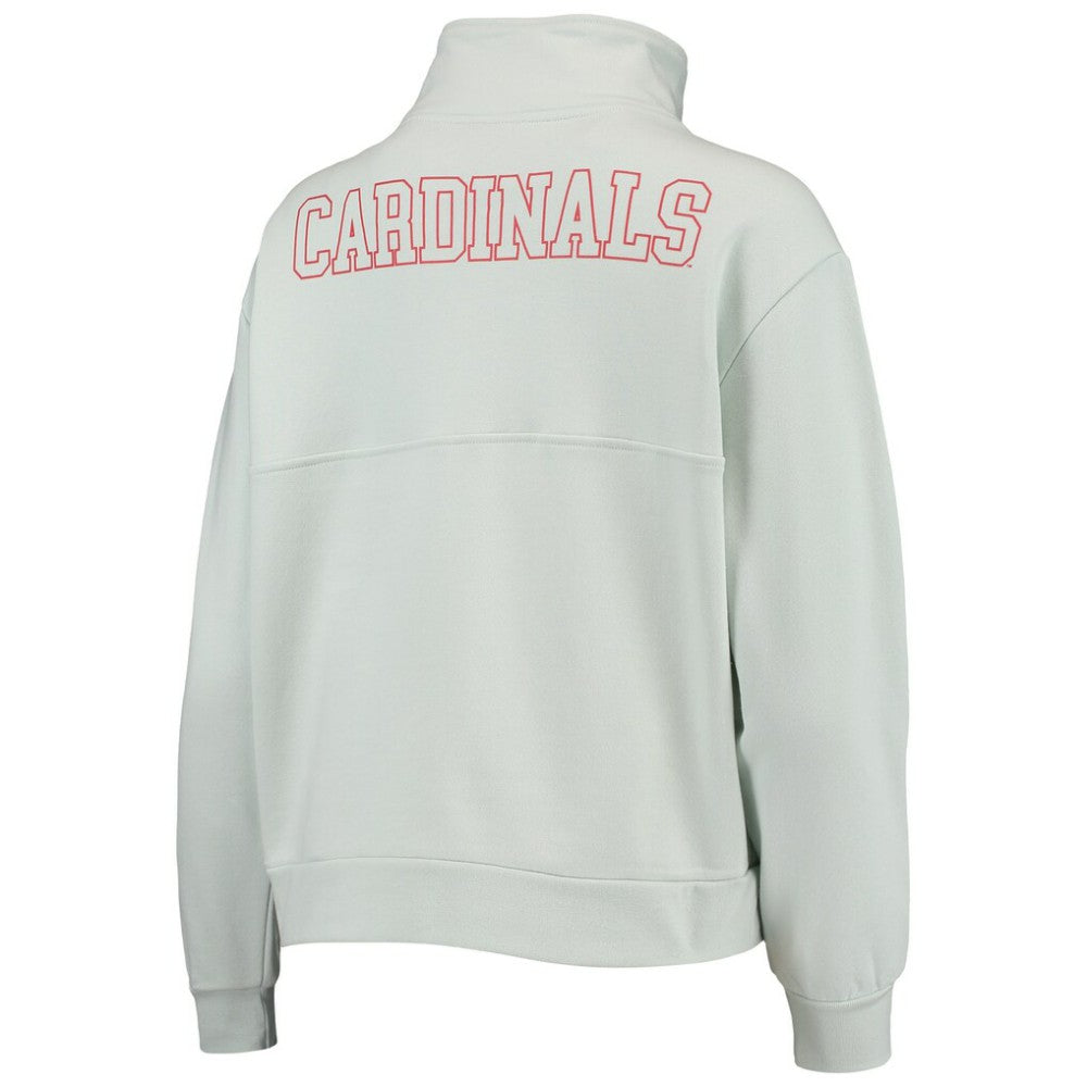 St. Louis Cardinals The Wild Collective Women's Two-Hit Quarter-Zip Pullover Top - Light Blue Pullover