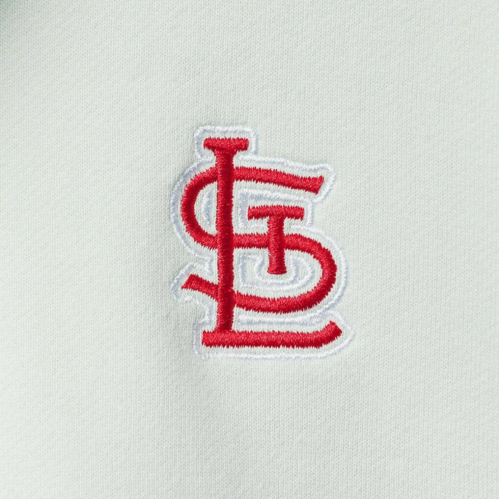 St. Louis Cardinals The Wild Collective Women's Two-Hit Quarter-Zip Pullover Top - Light Blue Pullover