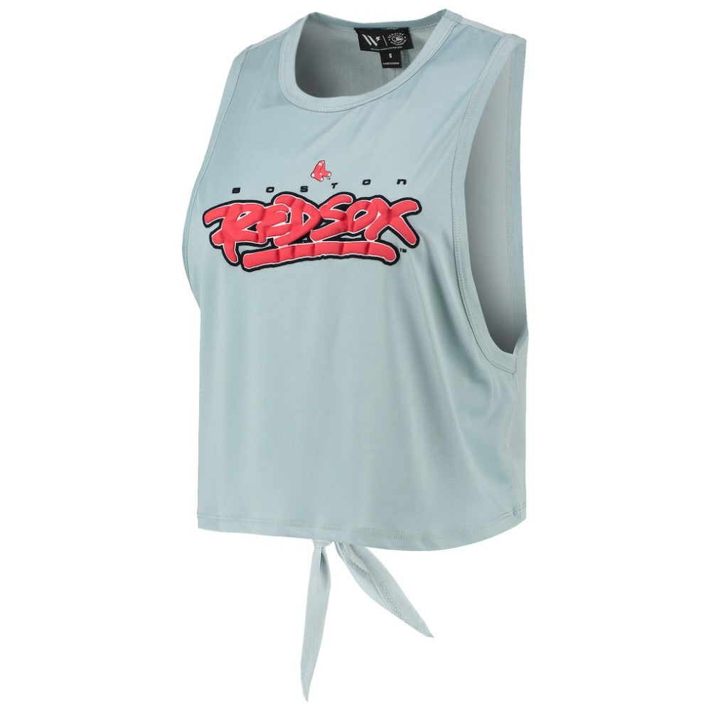 Boston Red Sox The Wild Collective Women's Open Back Twist-Tie Tank Top - Light Blue Tanks