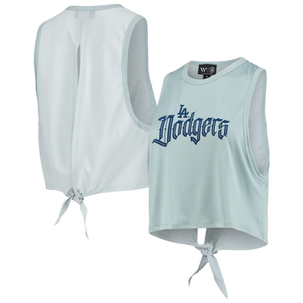 Los Angeles Dodgers The Wild Collective Women's Open Back Twist-Tie Tank Top - Light Blue Tanks
