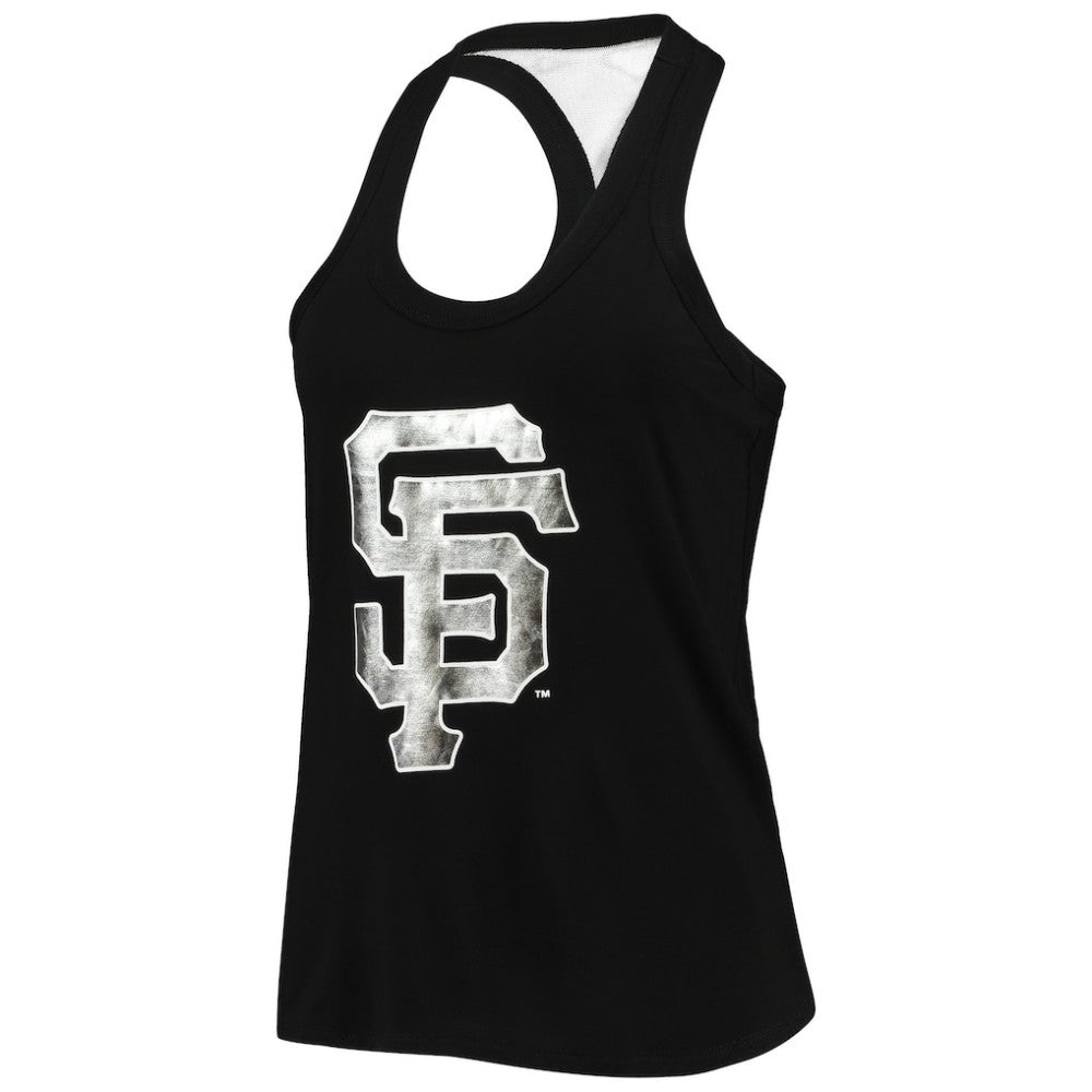 San Francisco Giants The Wild Collective Women's Tonal Athleisure Racerback Tank Top - Black Tanks