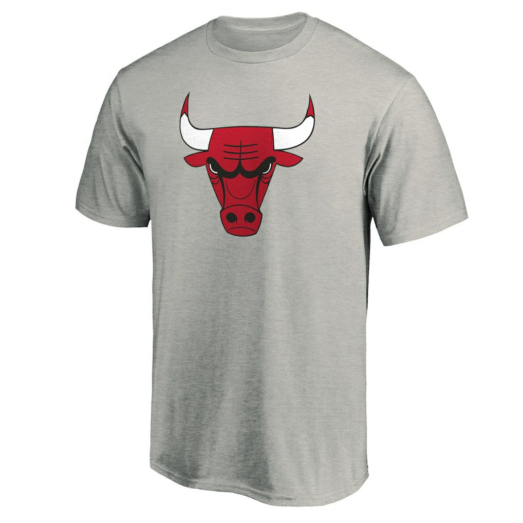 Chicago Bulls Primary Mascot Logo T-Shirt Heathered Gray