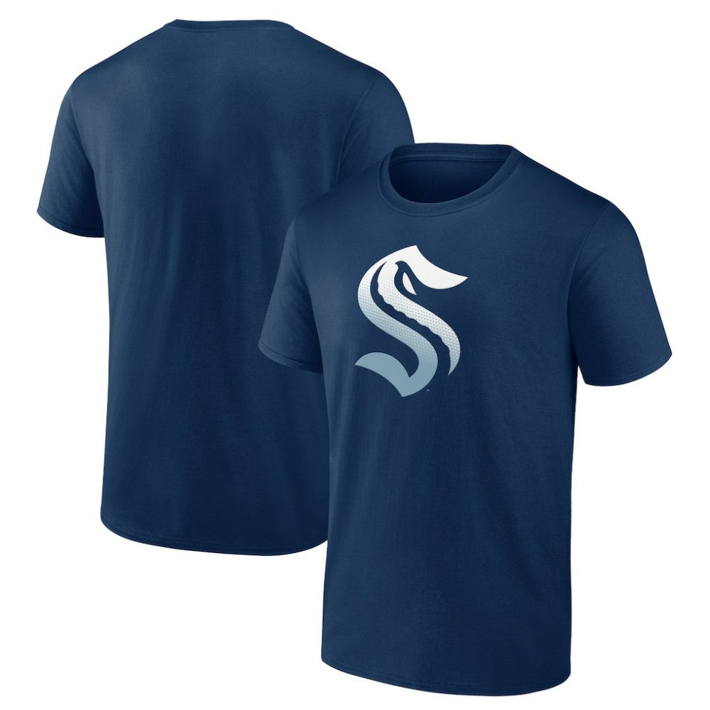 Seattle Kraken Gradient Logo T-Shirt - Deep Sea Blue | US 4619641