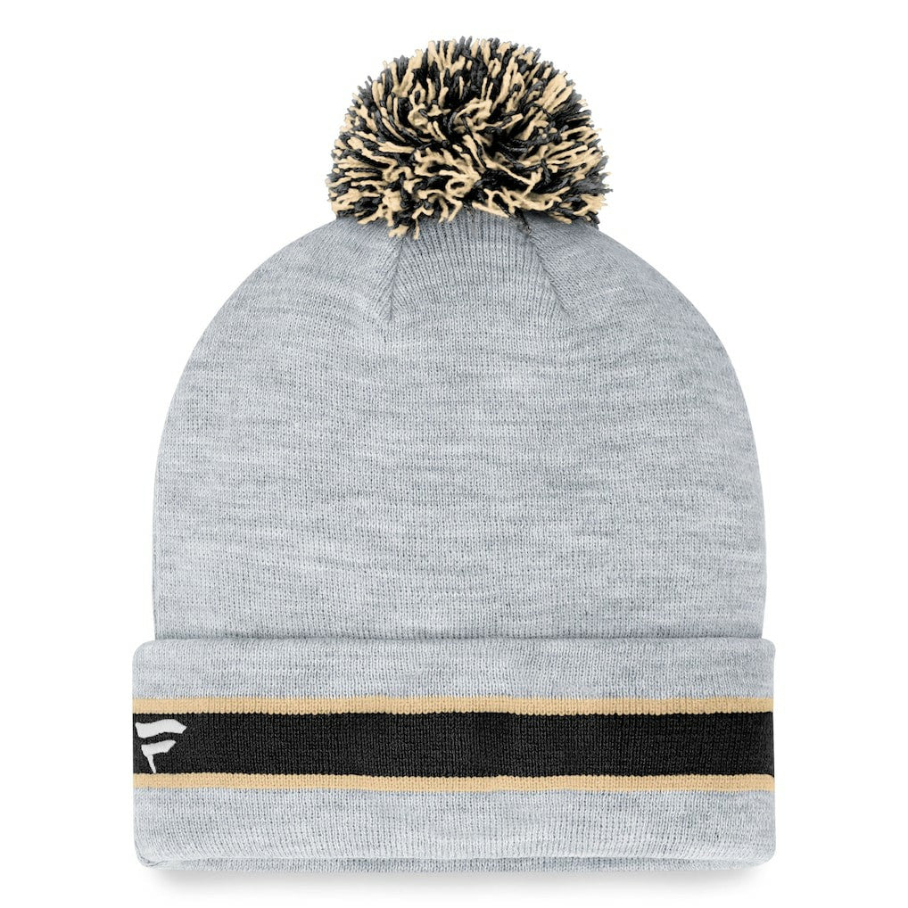 New Orleans Saints Cuffed Knit Hat with Pom - Heather Gray Hats