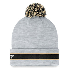 New Orleans Saints Cuffed Knit Hat with Pom - Heather Gray Hats