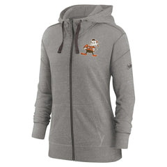 Cleveland Browns Women's Gym Vintage Full-Zip Hoodie - Heather Charcoal Hoodies