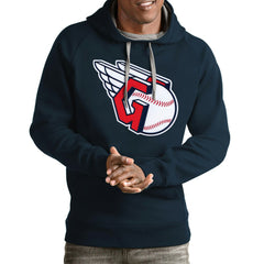 Cleveland Guardians Antigua Team Victory Pullover Hoodie - Navy Hoodies