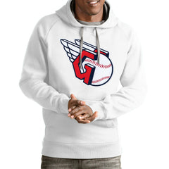 Cleveland Guardians Antigua Team Victory Pullover Hoodie - White Hoodies