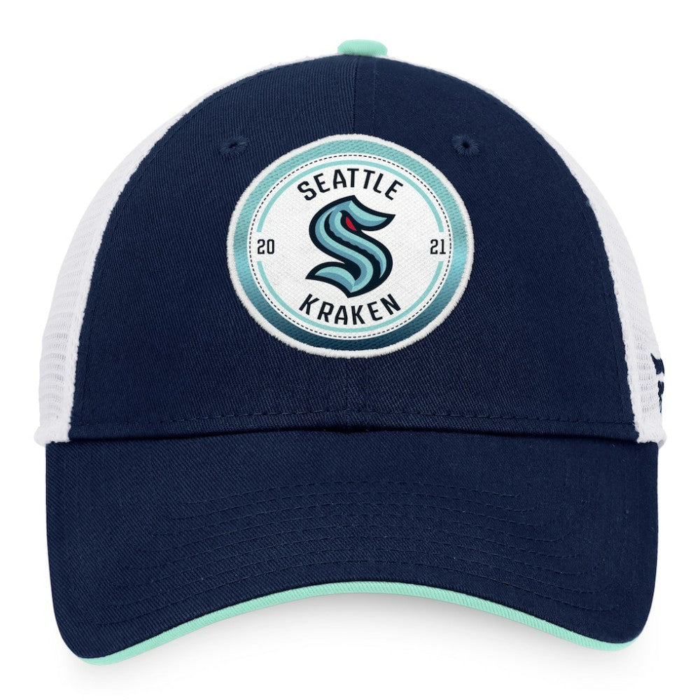 Seattle Kraken Fanatics Iconic Gradient Trucker Snapback Hat - Deep Sea Blue/White | US 4625761
