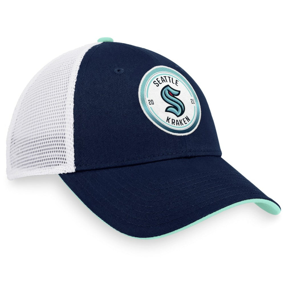 Seattle Kraken Fanatics Iconic Gradient Trucker Snapback Hat - Deep Sea Blue/White | US 4625761