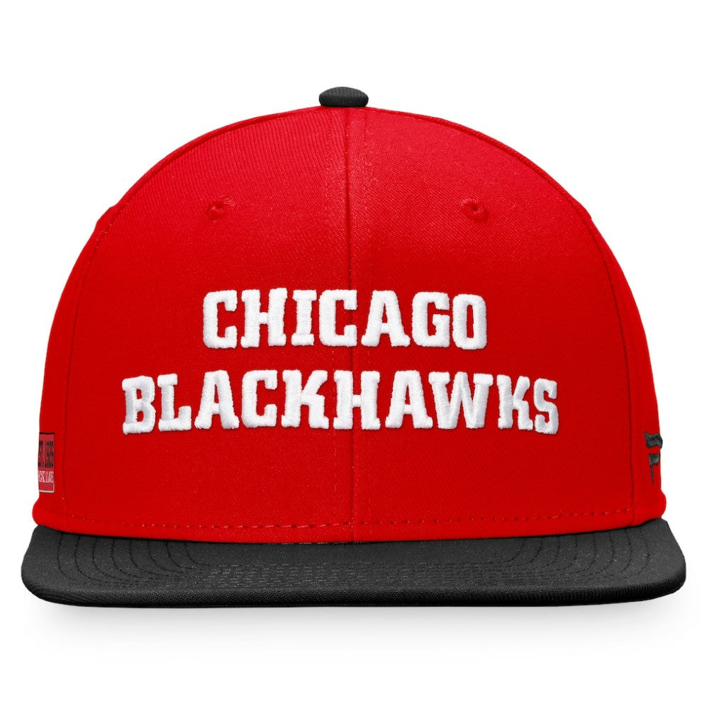 Chicago Blackhawks Fanatics Iconic Color Blocked Snapback Hat - Red/Black | US 4625796