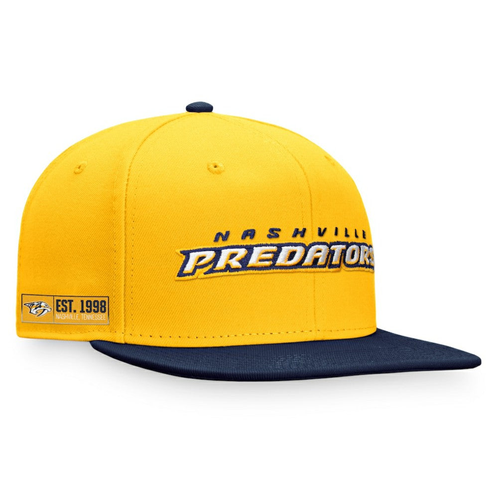 Nashville Predators Fanatics Iconic Color Blocked Snapback Hat - Gold/Navy | US 4625814
