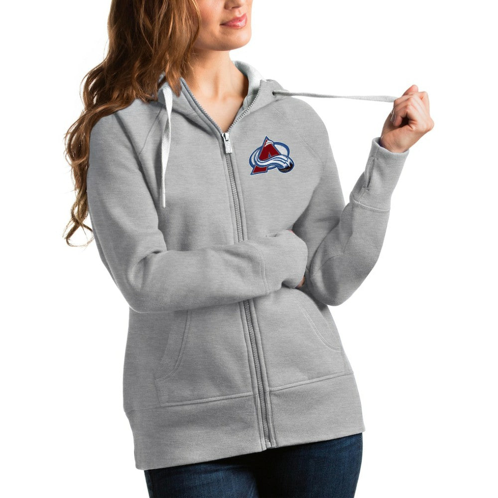 Colorado Avalanche Antigua Women's Victory Full-Zip Hoodie - Heathered Gray | US 4627419