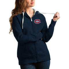 Montreal Canadiens Antigua Women's Victory Full-Zip Hoodie - Navy | US 4627467