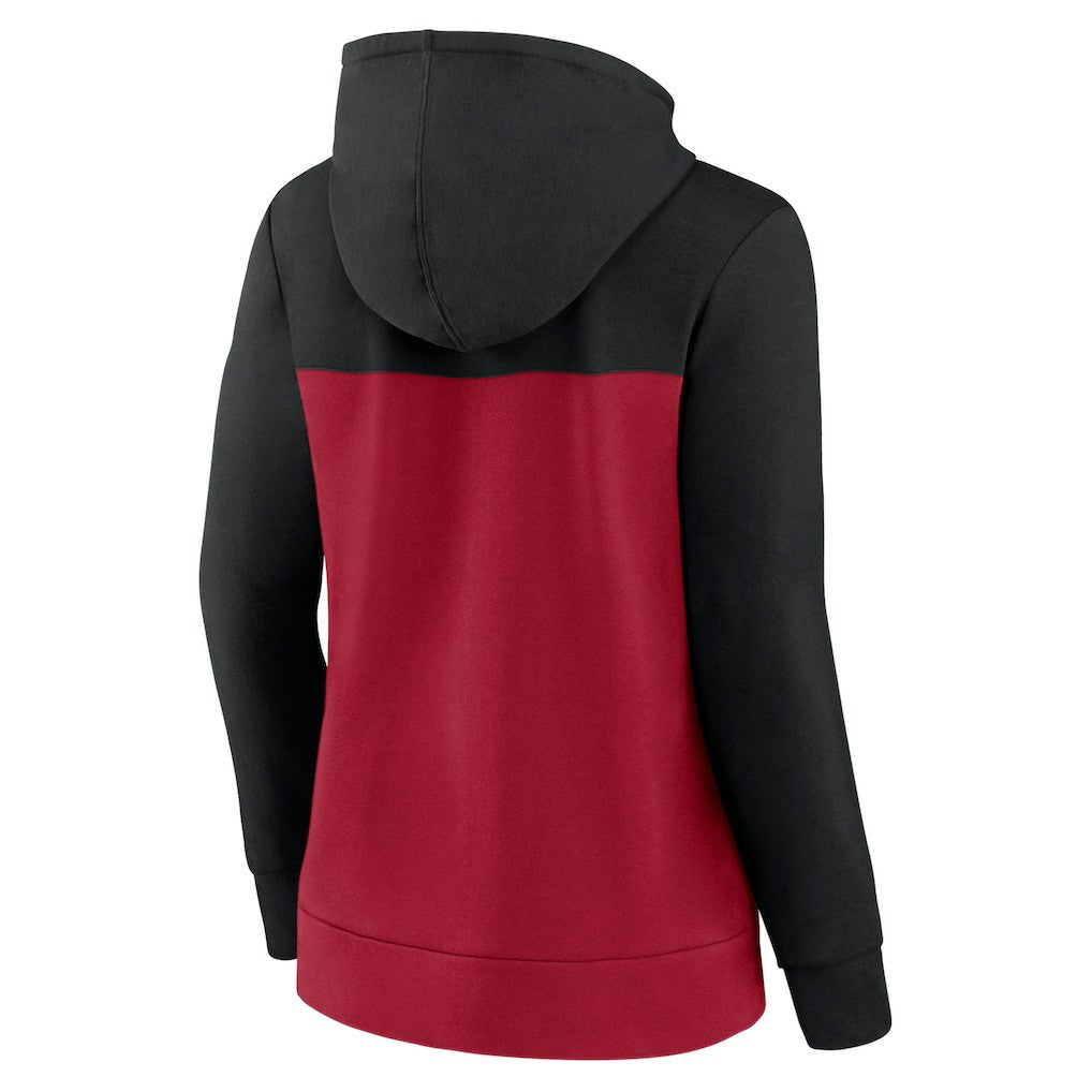Atlanta Falcons Women's Take The Field Color Block Full-Zip Hoodie - Black/Red Hoodies